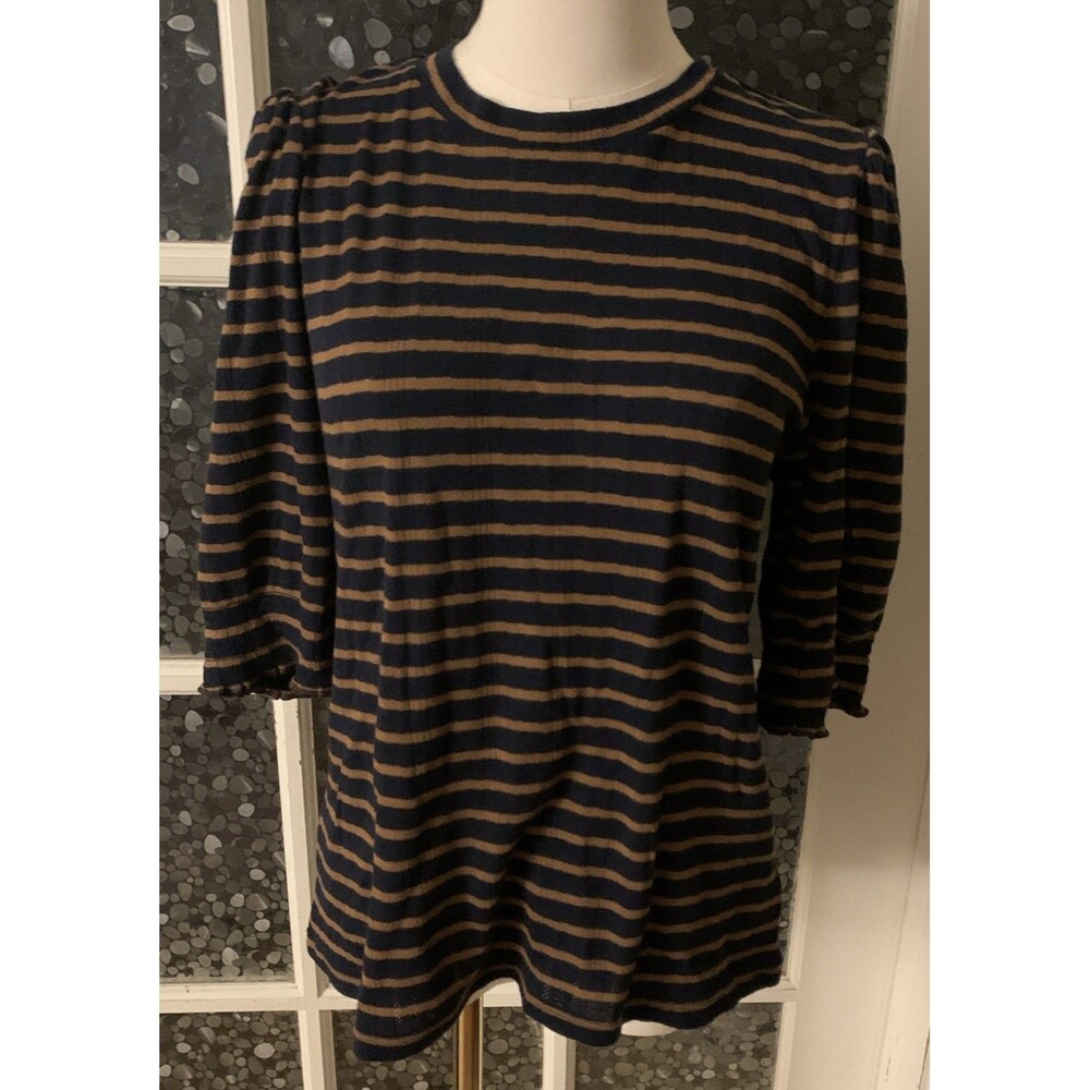 Lucky Brand Striped Top Sz L Tee